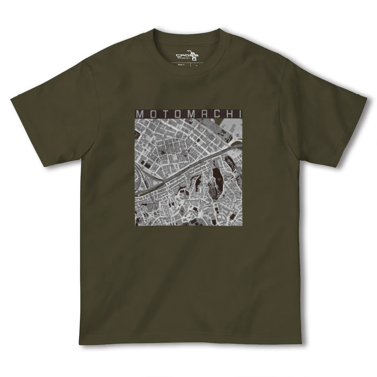 【元町(神奈川県)(神奈川県)】地図柄ヘビーウェイトTシャツ