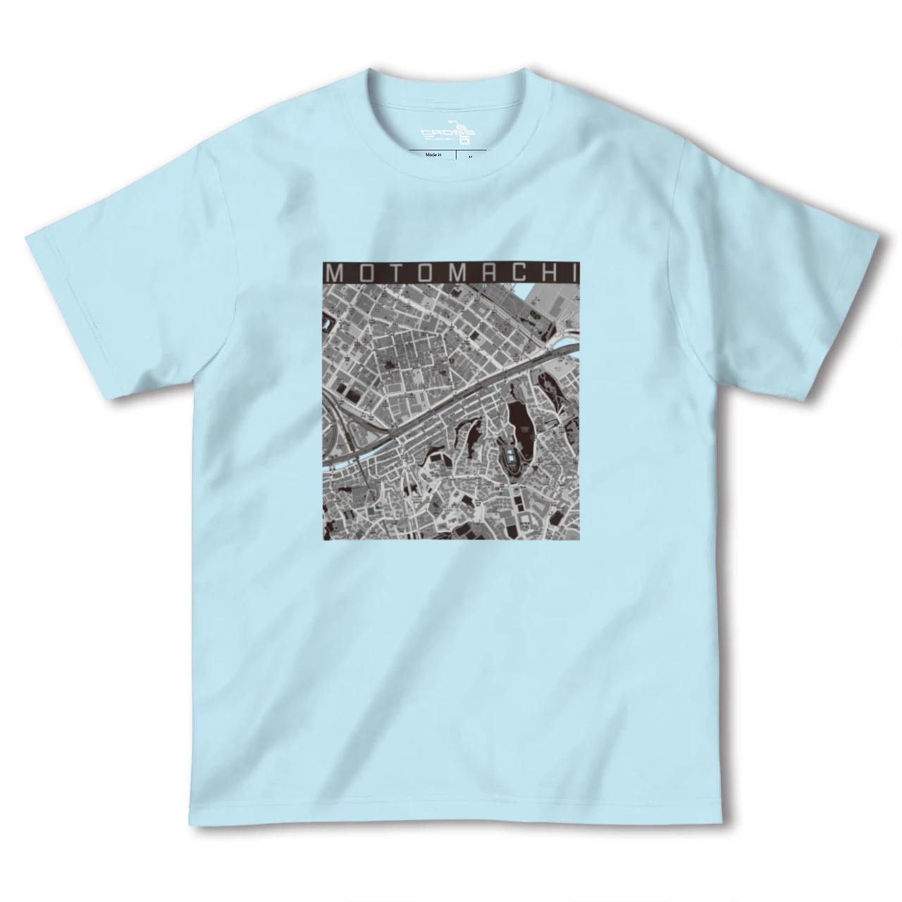 【元町(神奈川県)(神奈川県)】地図柄ヘビーウェイトTシャツ