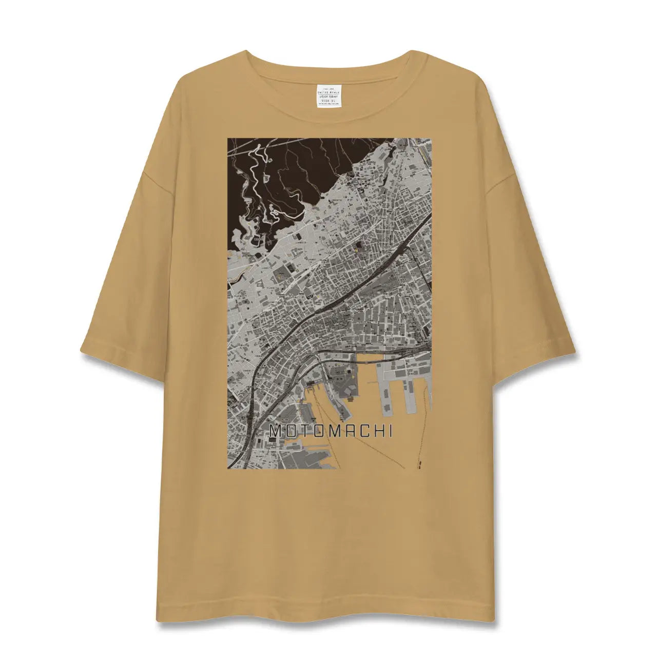 【元町(兵庫県)】地図柄ビッグシルエットTシャツ