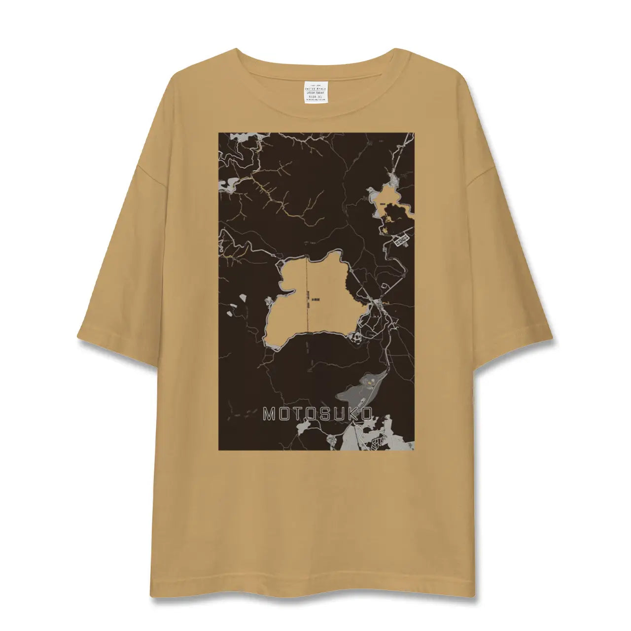 【本栖湖(山梨県)】地図柄ビッグシルエットTシャツ