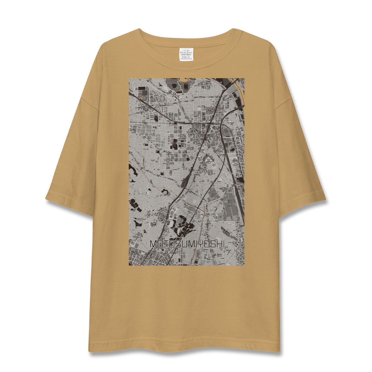 【元住吉(神奈川県)】地図柄ビッグシルエットTシャツ
