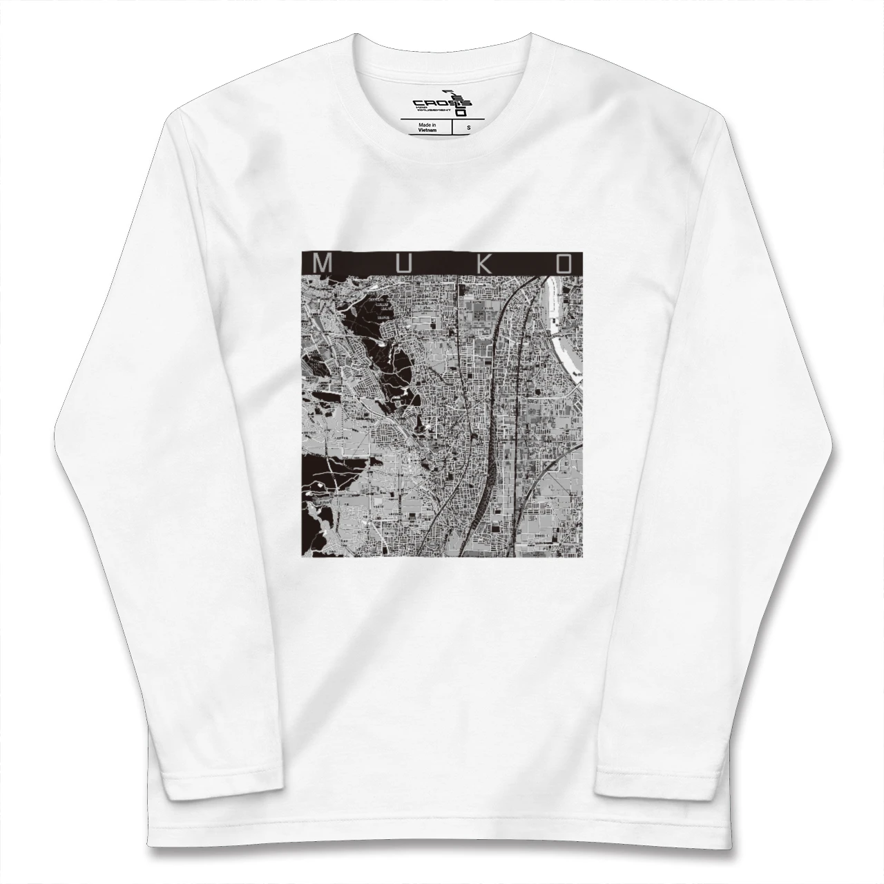 【向日(京都府)】地図柄ロングスリーブTシャツ