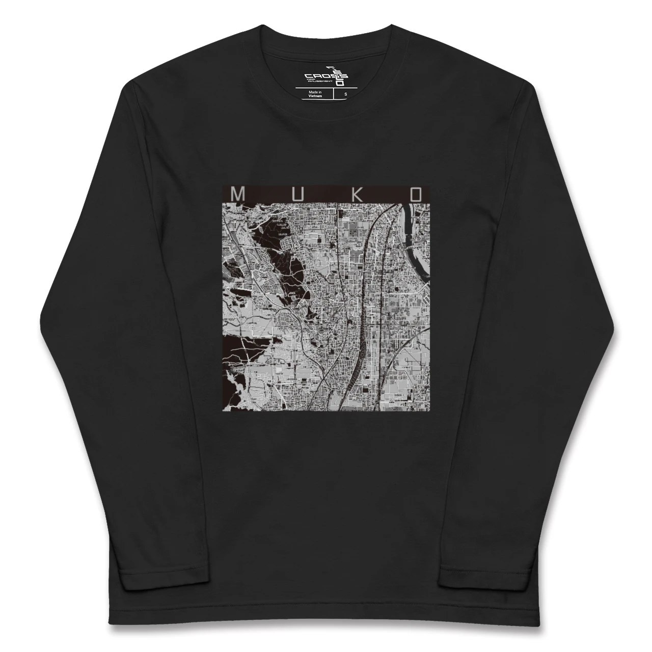 【向日(京都府)】地図柄ロングスリーブTシャツ