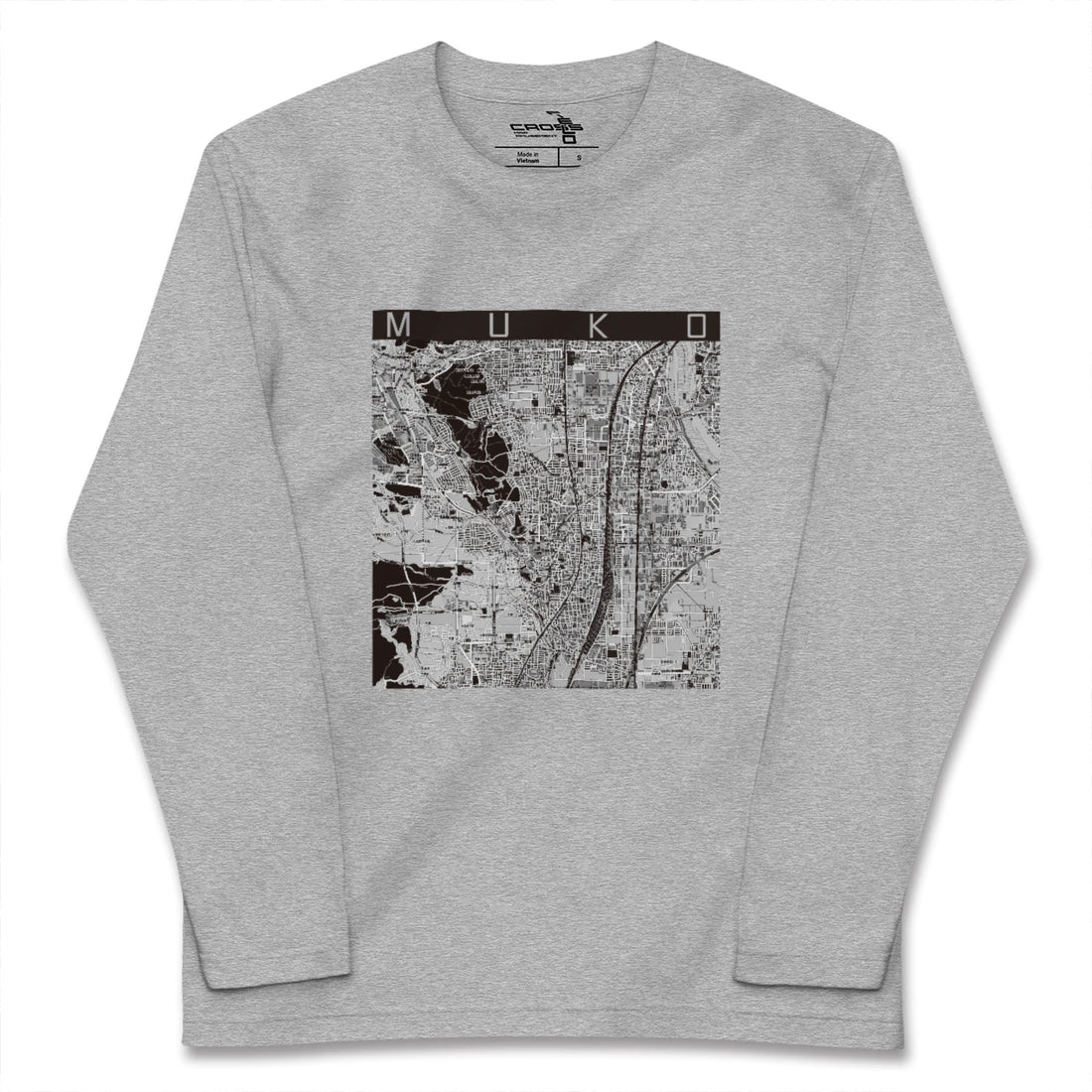 【向日(京都府)】地図柄ロングスリーブTシャツ