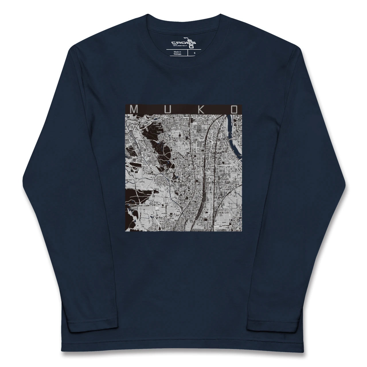 【向日(京都府)】地図柄ロングスリーブTシャツ