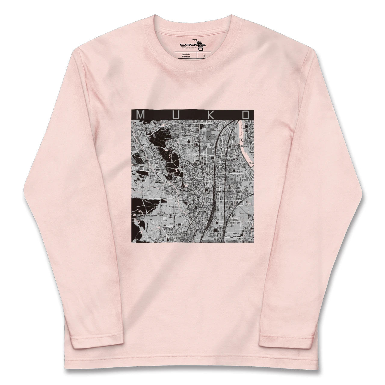 【向日(京都府)】地図柄ロングスリーブTシャツ