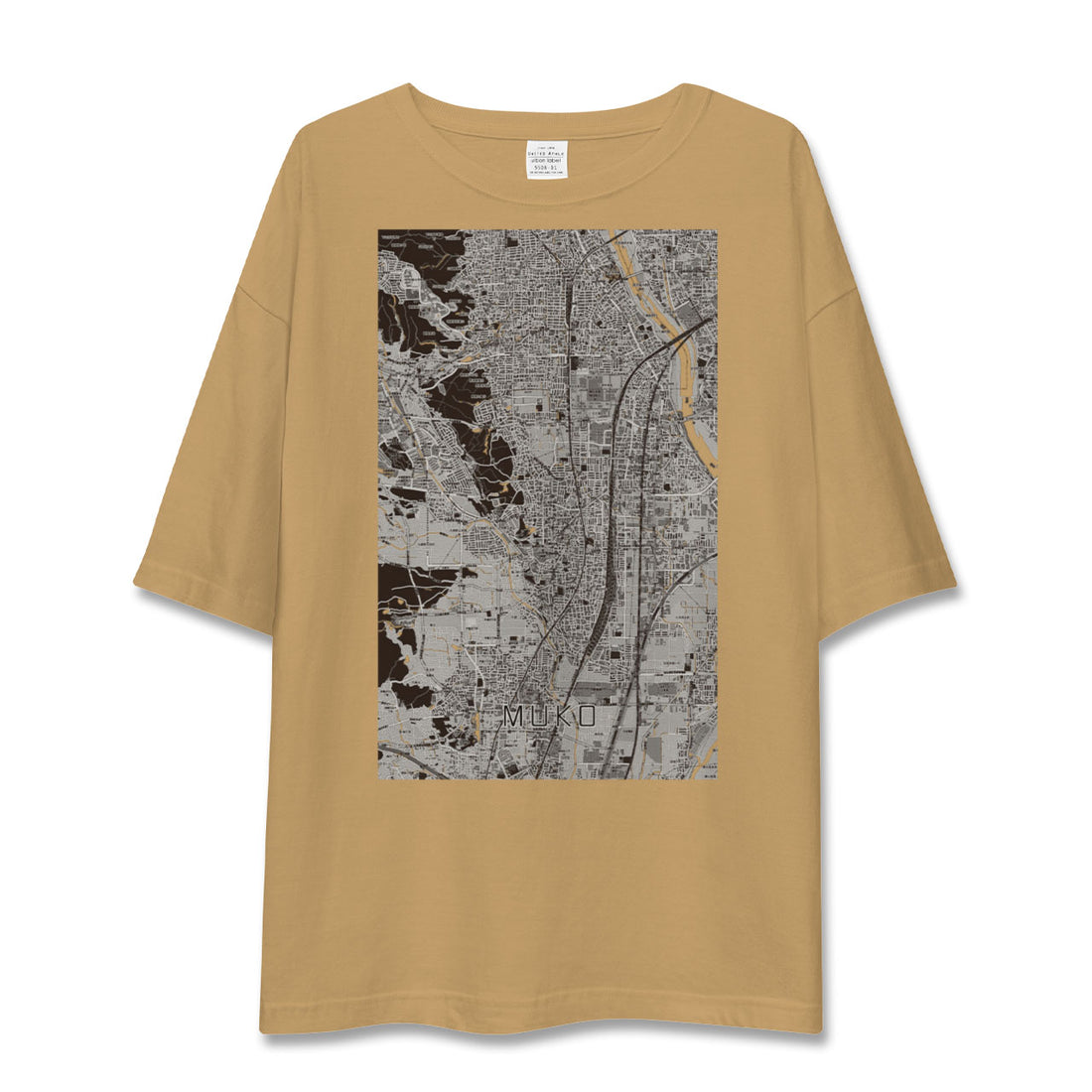 【向日(京都府)】地図柄ビッグシルエットTシャツ