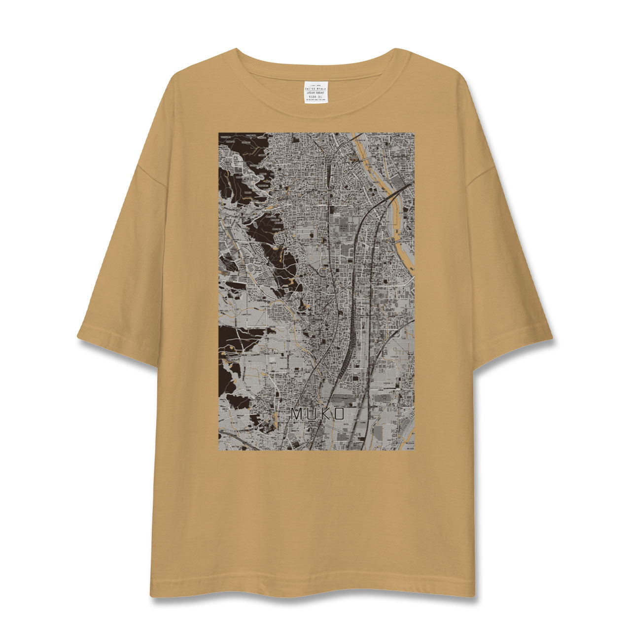 【向日(京都府)】地図柄ビッグシルエットTシャツ