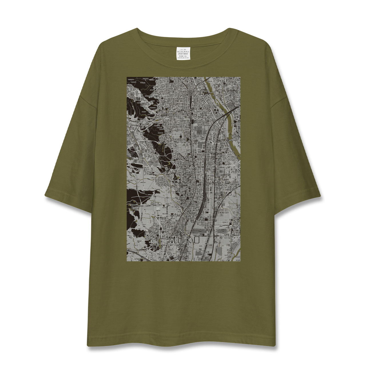 【向日(京都府)】地図柄ビッグシルエットTシャツ