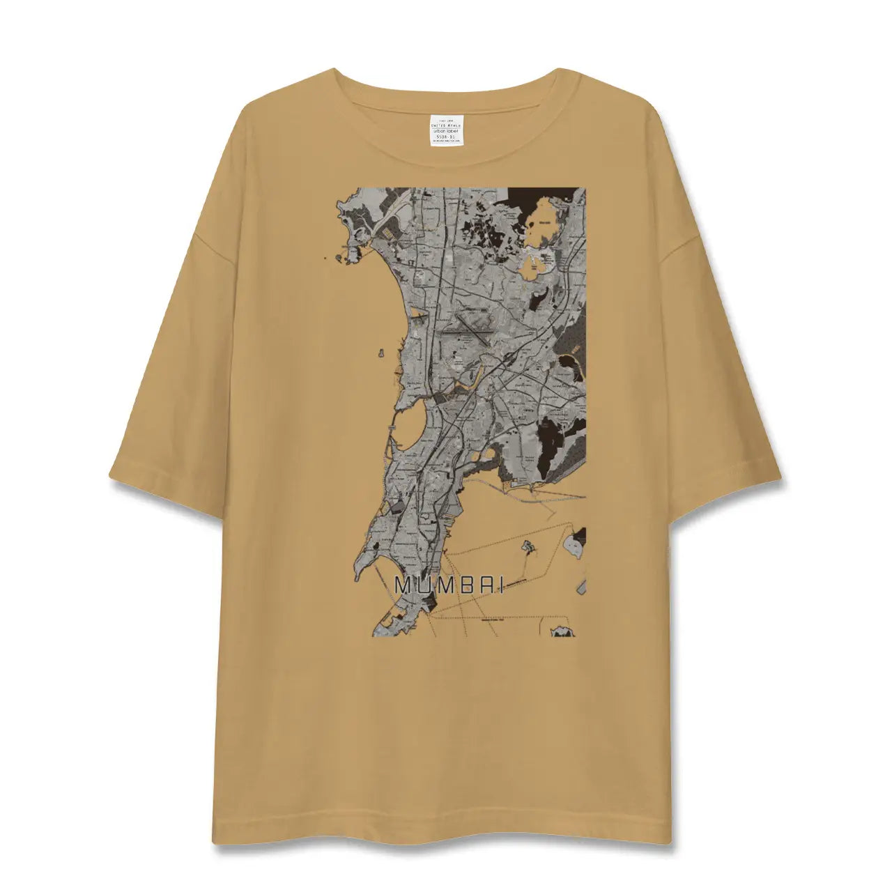 【ムンバイ(インド)】地図柄ビッグシルエットTシャツ