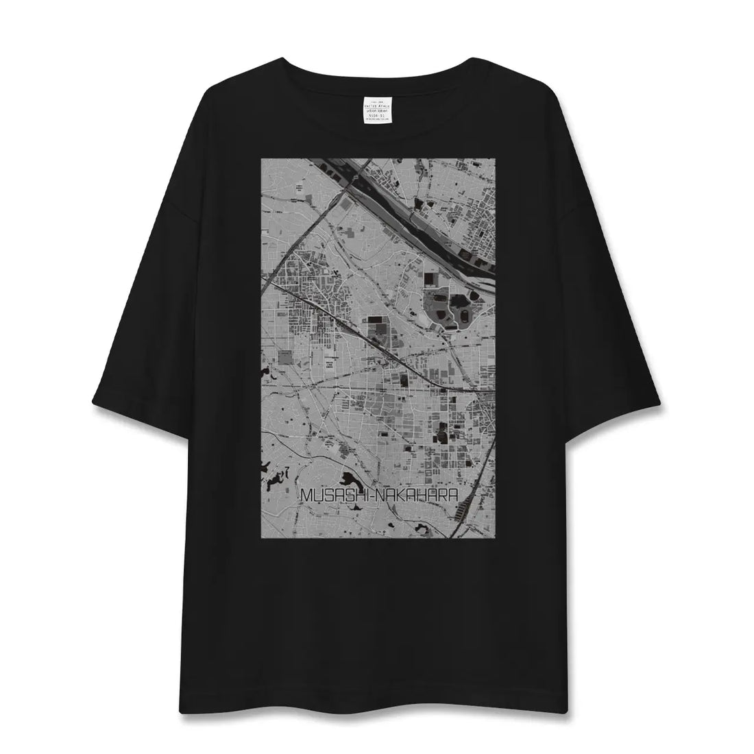 【武蔵中原(神奈川県)】地図柄ビッグシルエットTシャツ