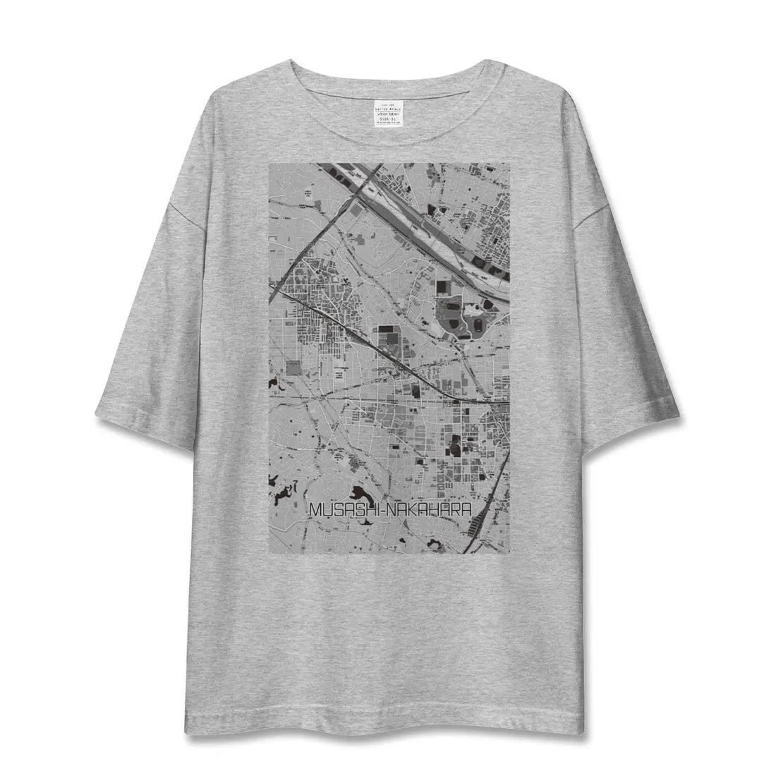 【武蔵中原(神奈川県)】地図柄ビッグシルエットTシャツ