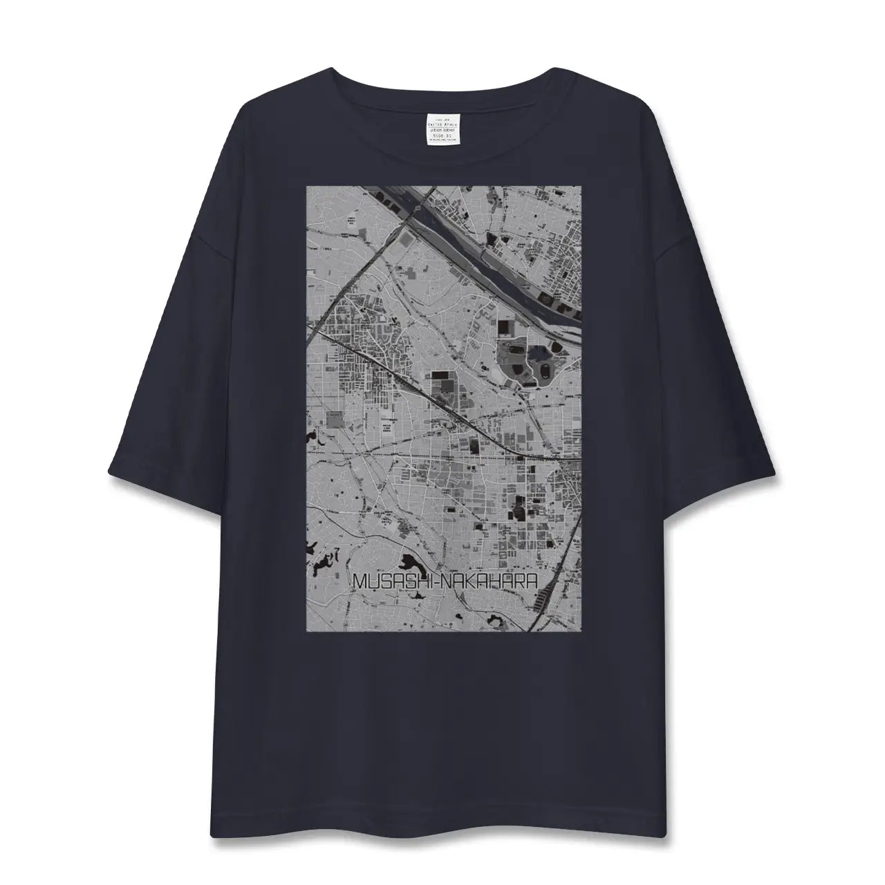 【武蔵中原(神奈川県)】地図柄ビッグシルエットTシャツ