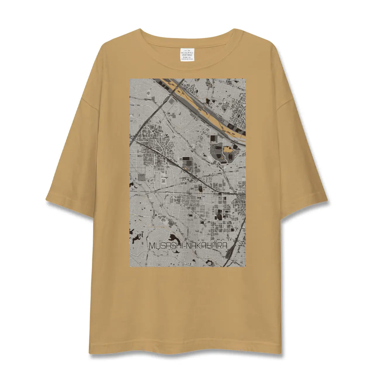 【武蔵中原(神奈川県)】地図柄ビッグシルエットTシャツ