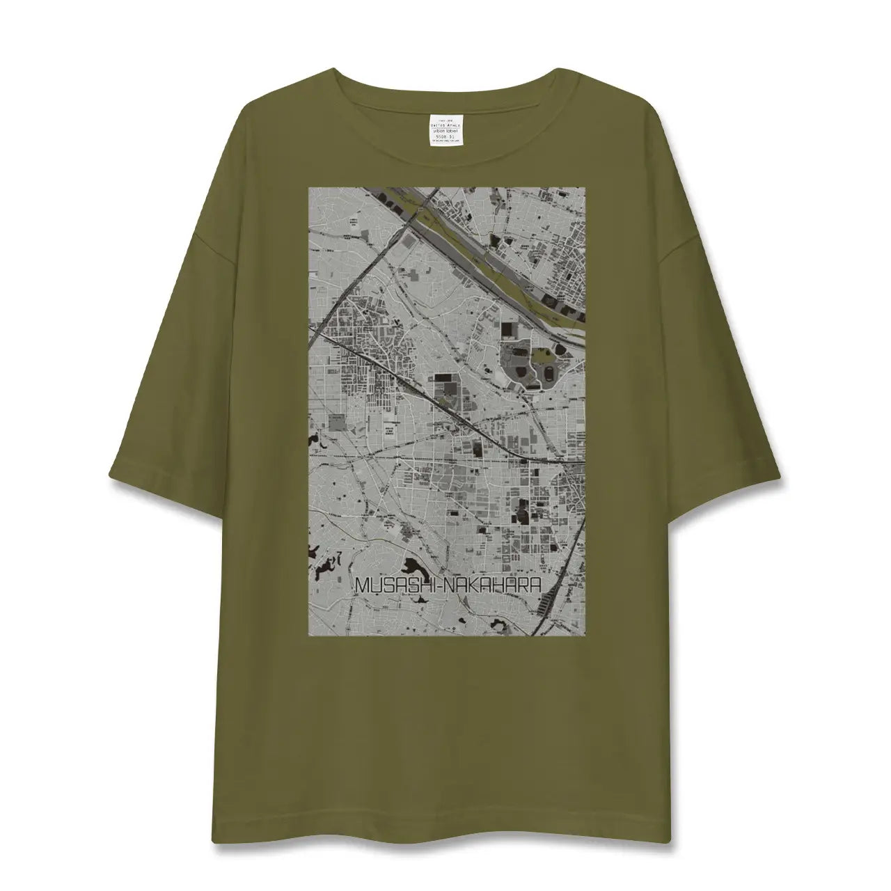 【武蔵中原(神奈川県)】地図柄ビッグシルエットTシャツ