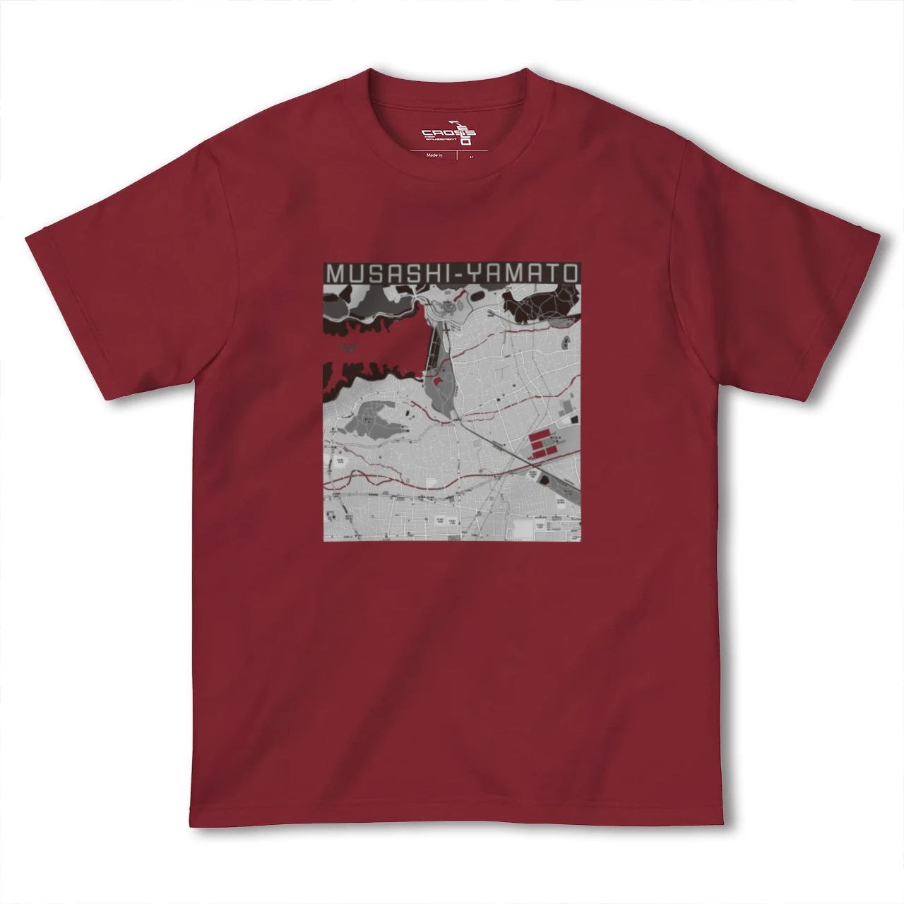 【武蔵大和(東京都)】地図柄ヘビーウェイトTシャツ