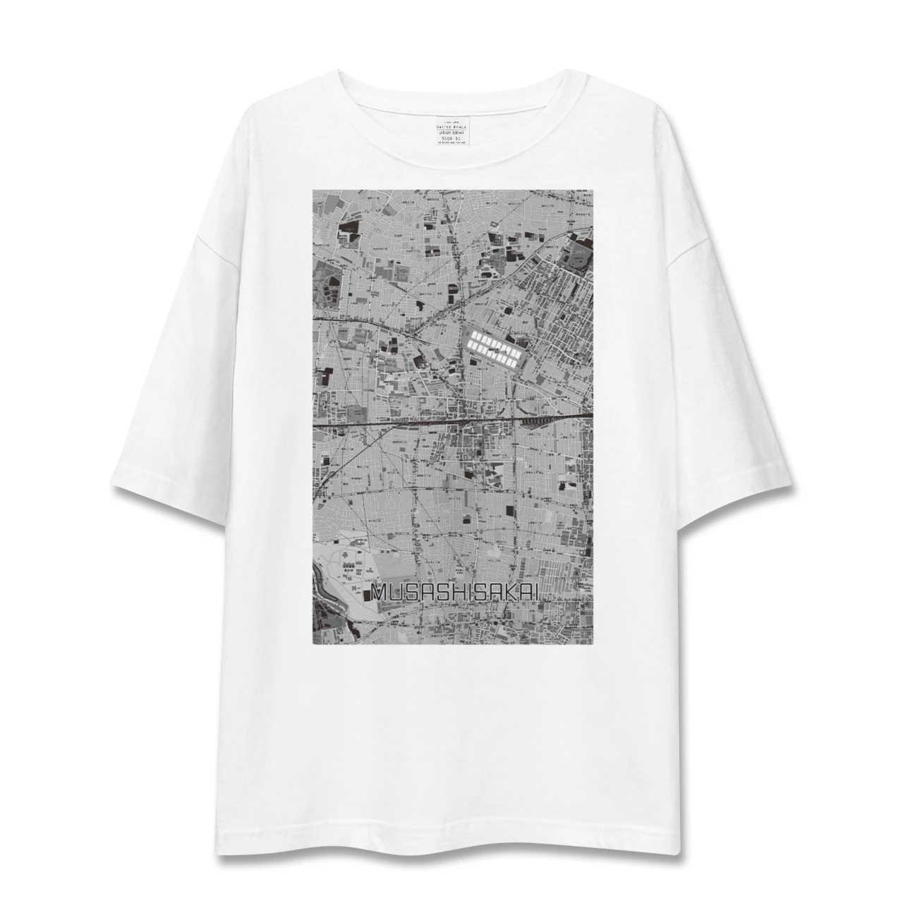 【武蔵境2(東京都)】地図柄ビッグシルエットTシャツ