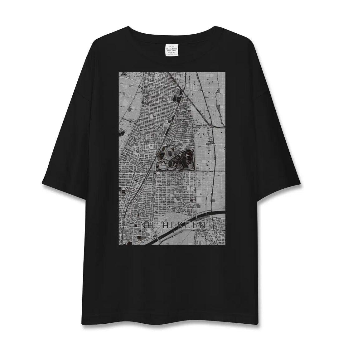 【長居公園(大阪府)】地図柄ビッグシルエットTシャツ
