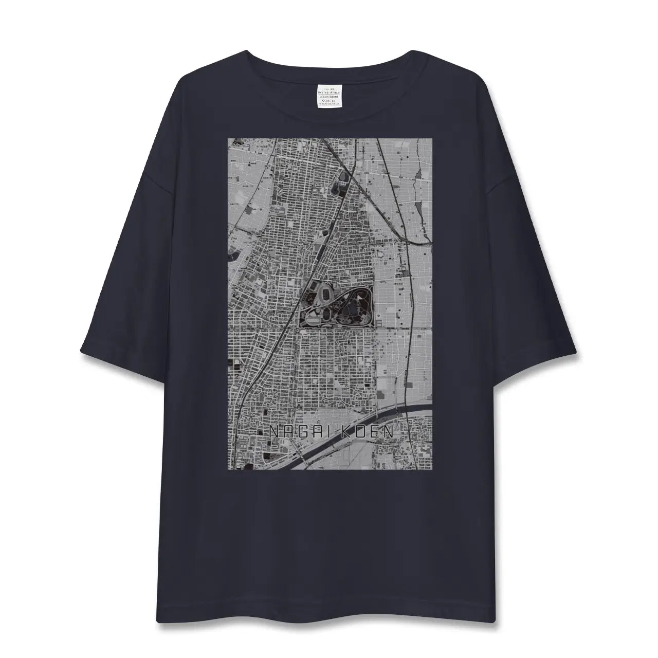 【長居公園(大阪府)】地図柄ビッグシルエットTシャツ