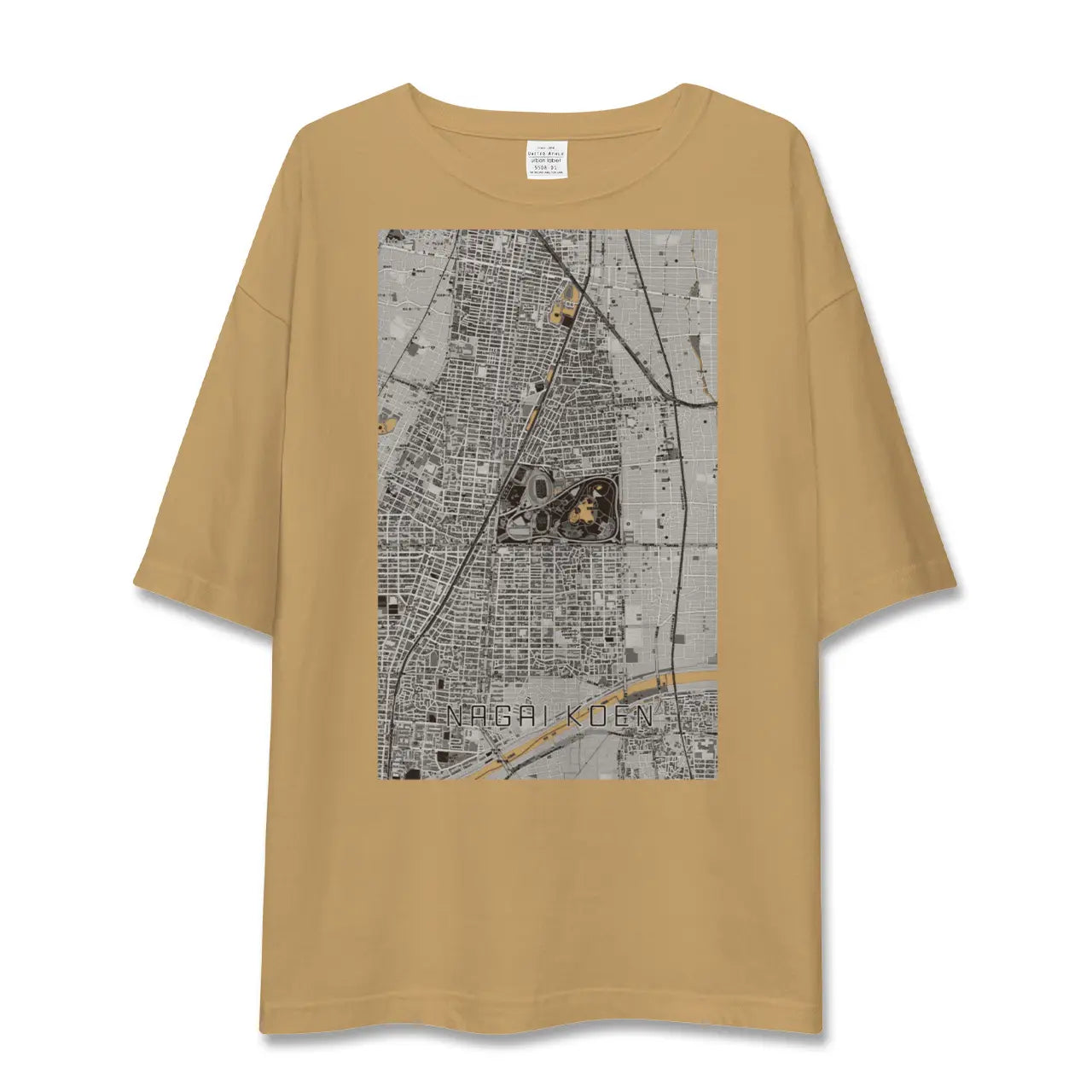 【長居公園(大阪府)】地図柄ビッグシルエットTシャツ