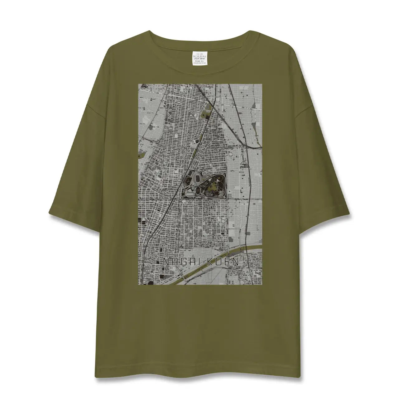 【長居公園(大阪府)】地図柄ビッグシルエットTシャツ