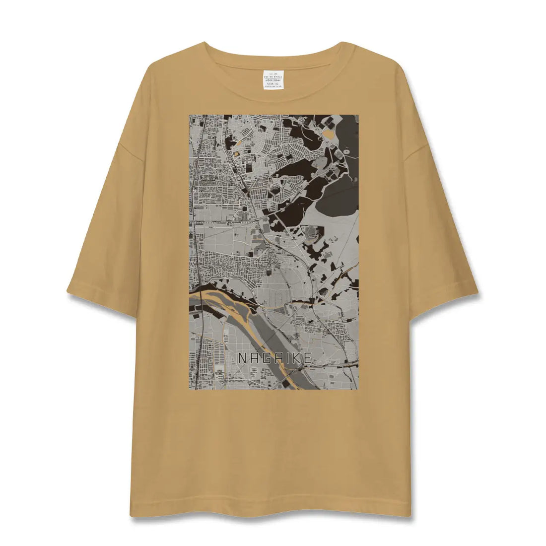【長池(京都府)】地図柄ビッグシルエットTシャツ