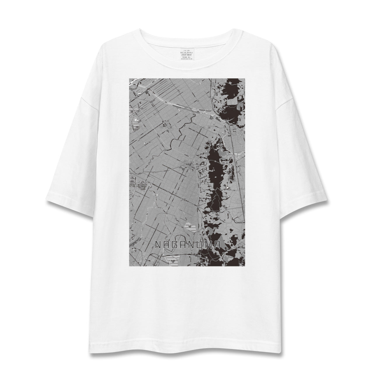 【長沼(北海道)】地図柄ビッグシルエットTシャツ