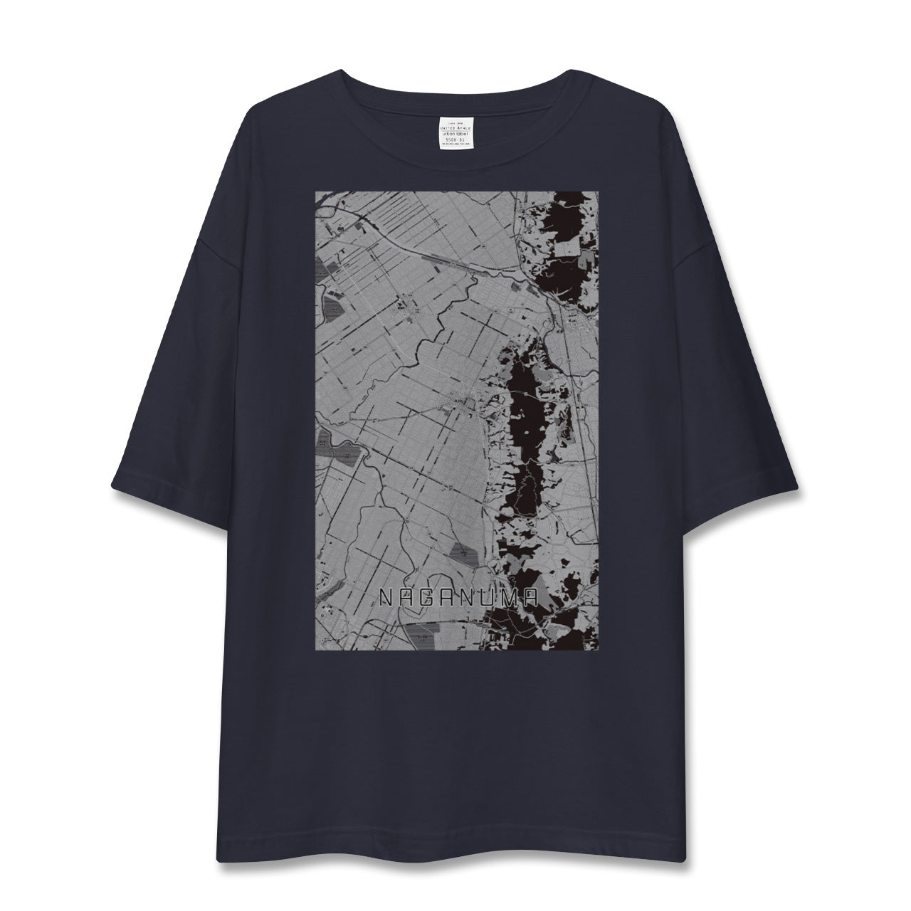 【長沼(北海道)】地図柄ビッグシルエットTシャツ