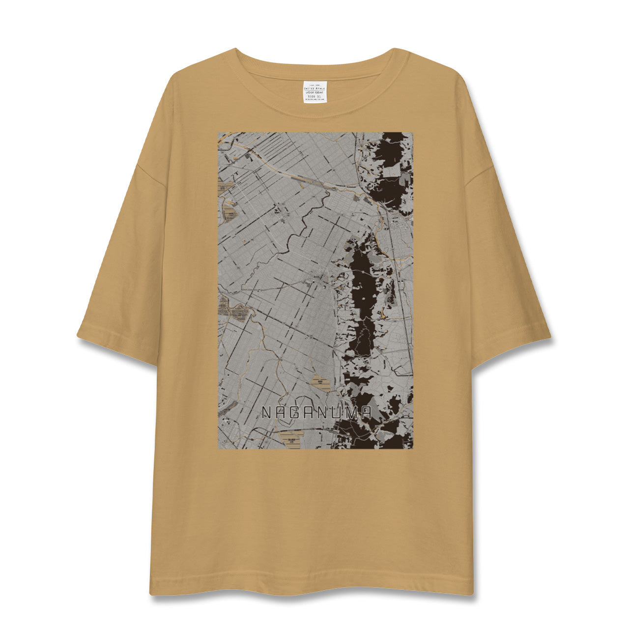 【長沼(北海道)】地図柄ビッグシルエットTシャツ