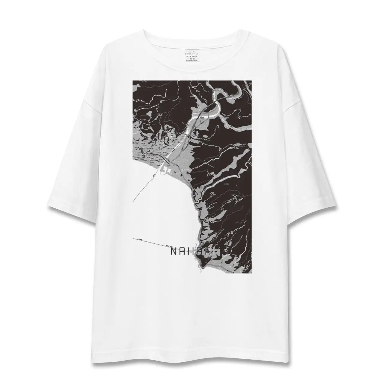 【奈半利(高知県)】地図柄ビッグシルエットTシャツ