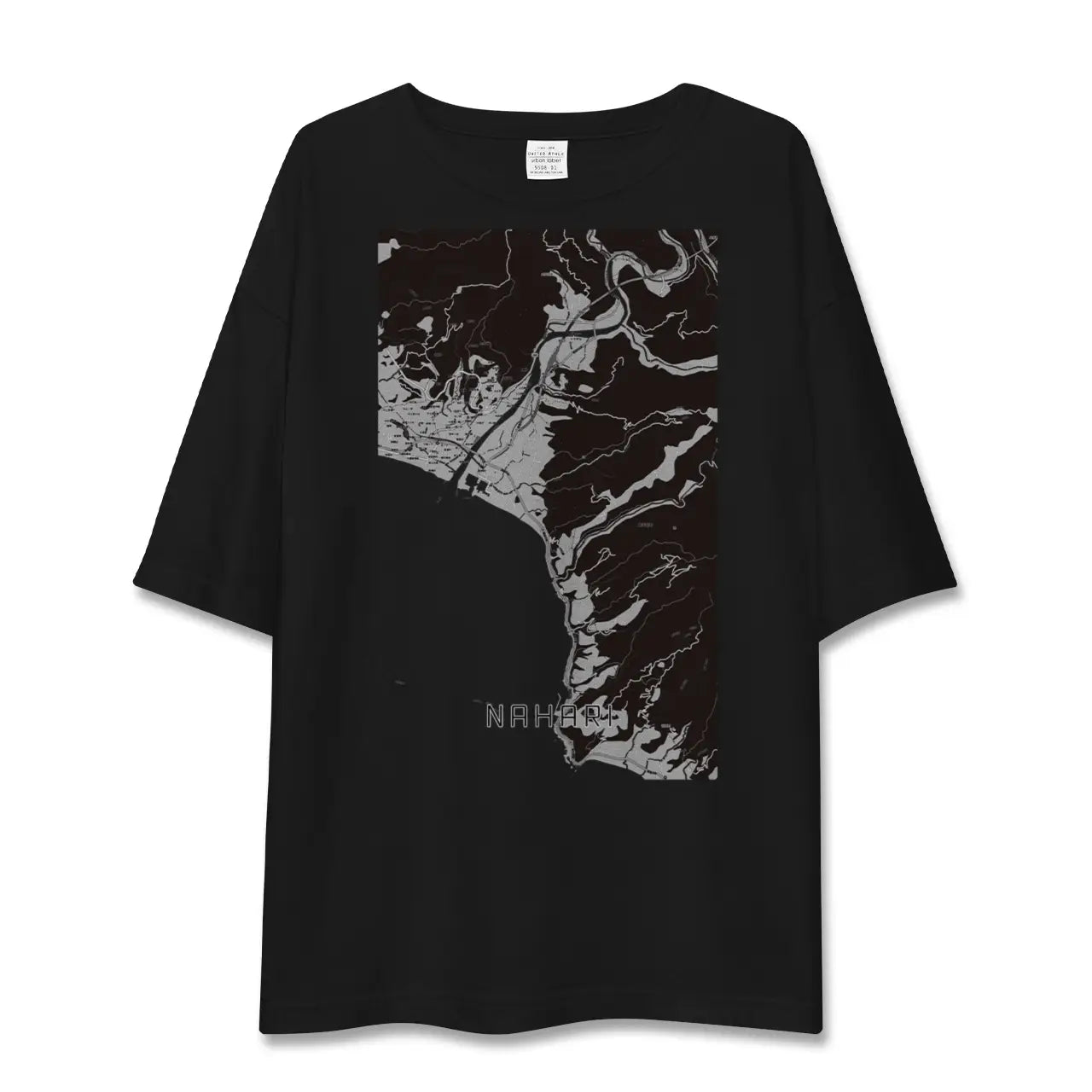 【奈半利(高知県)】地図柄ビッグシルエットTシャツ