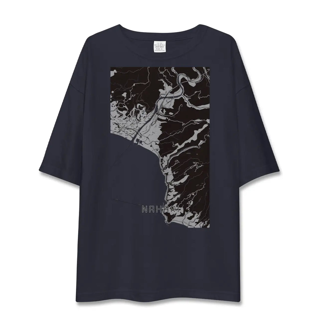 【奈半利(高知県)】地図柄ビッグシルエットTシャツ