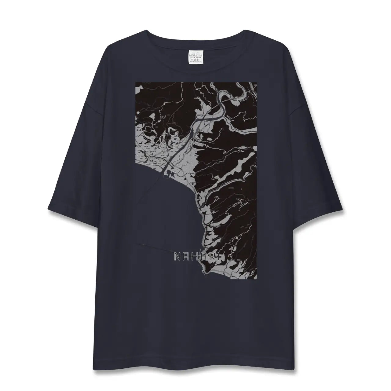 【奈半利(高知県)】地図柄ビッグシルエットTシャツ