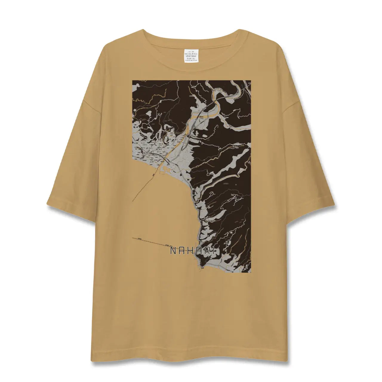 【奈半利(高知県)】地図柄ビッグシルエットTシャツ
