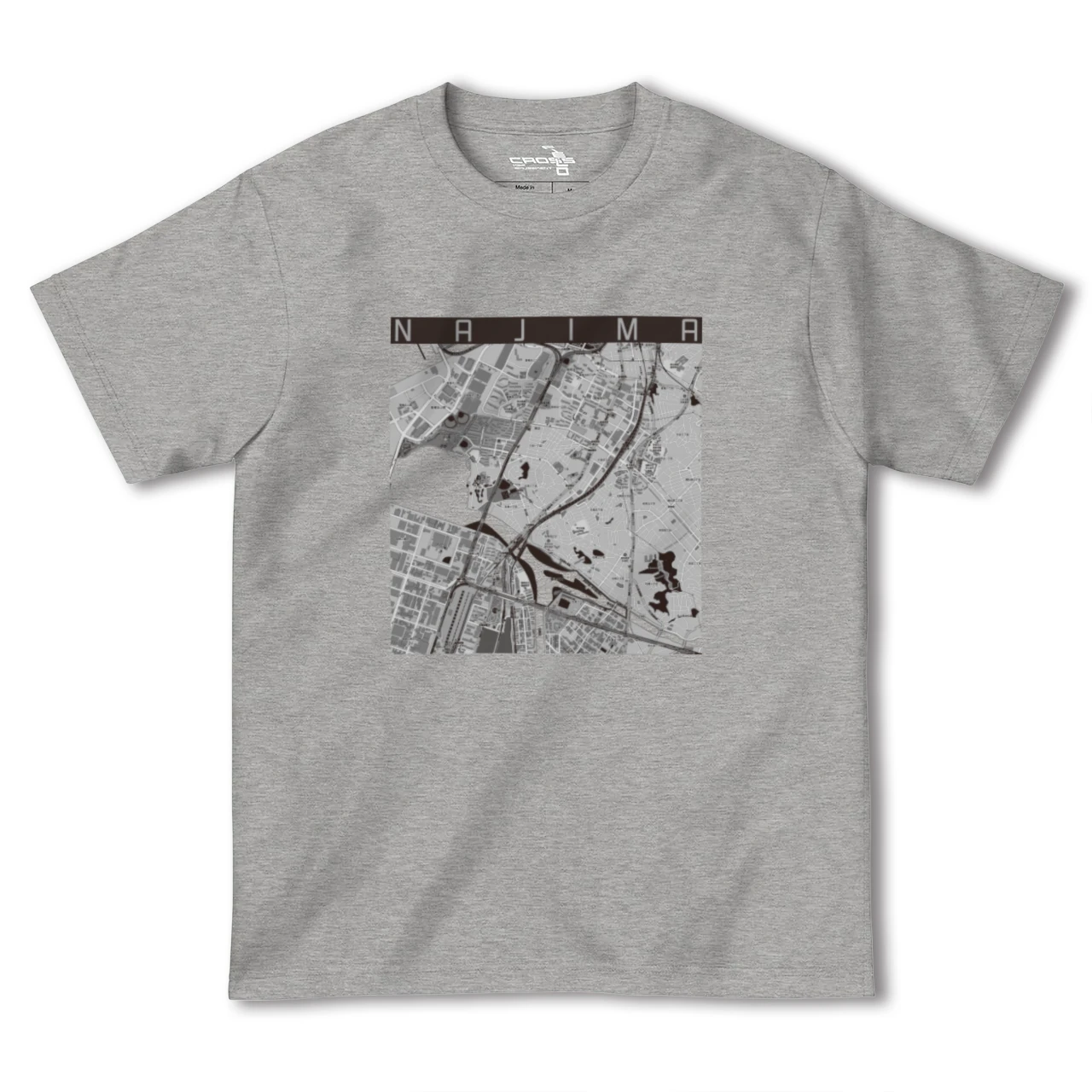 【名島(福岡県)】地図柄ヘビーウェイトTシャツ