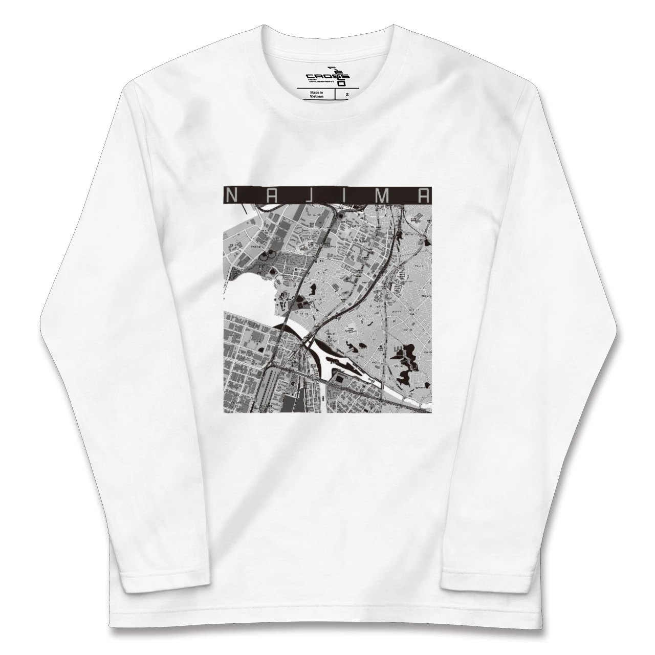 【名島(福岡県)】地図柄ロングスリーブTシャツ