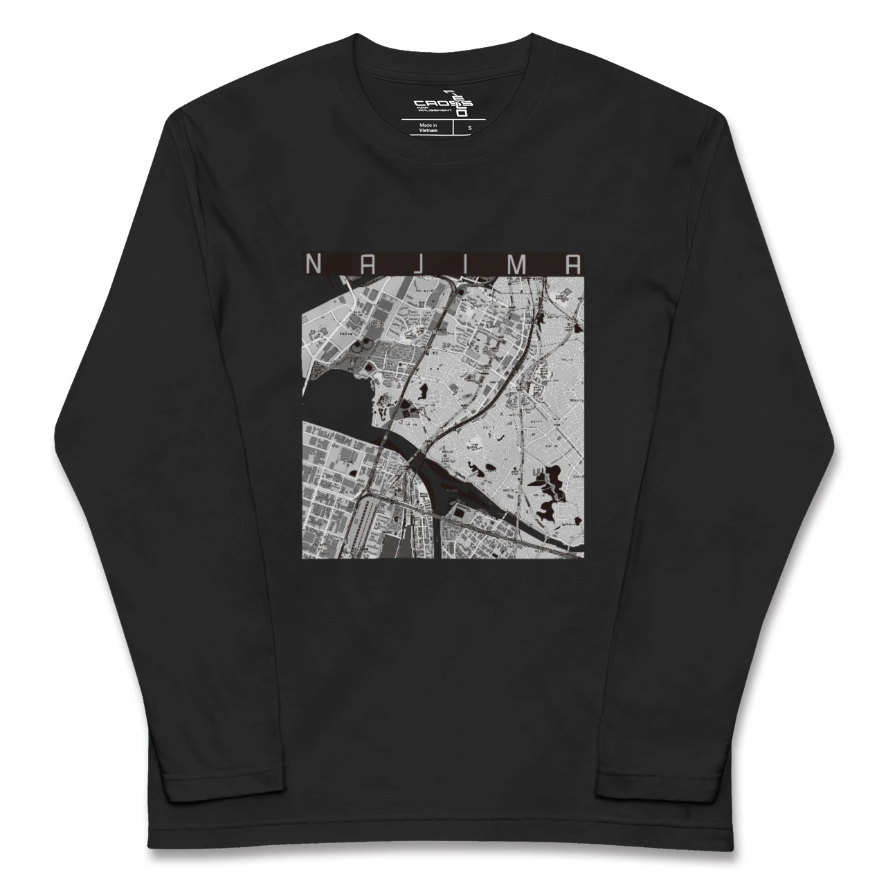 【名島(福岡県)】地図柄ロングスリーブTシャツ