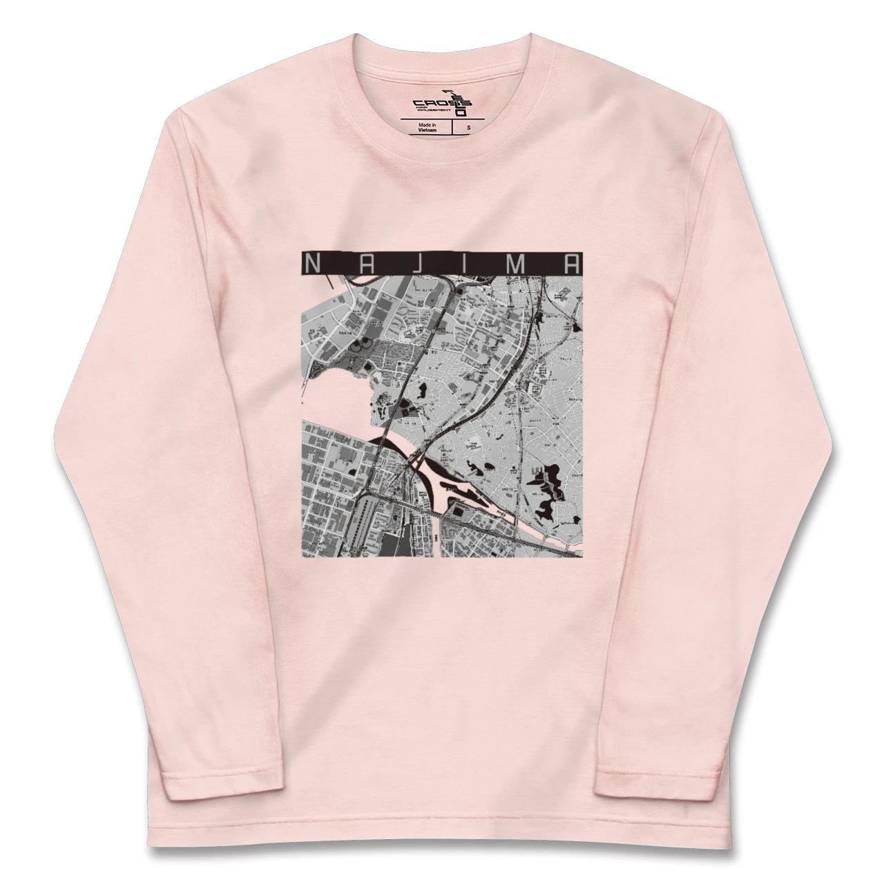 【名島(福岡県)】地図柄ロングスリーブTシャツ