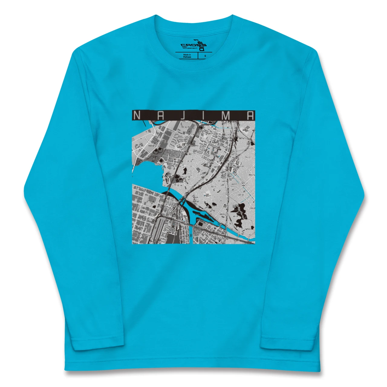 【名島(福岡県)】地図柄ロングスリーブTシャツ