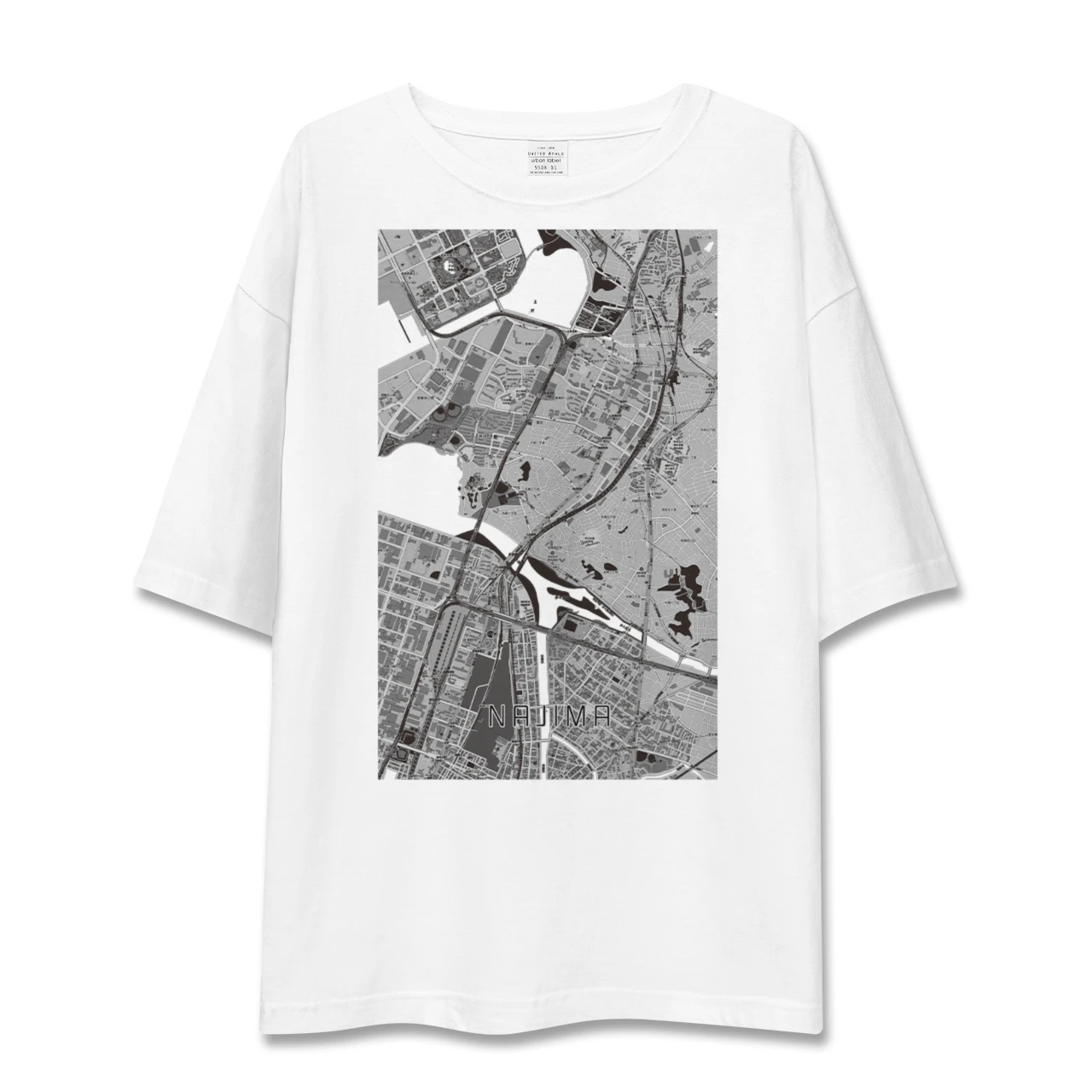 【名島(福岡県)】地図柄ビッグシルエットTシャツ