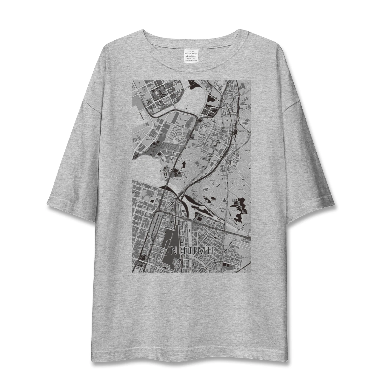【名島(福岡県)】地図柄ビッグシルエットTシャツ