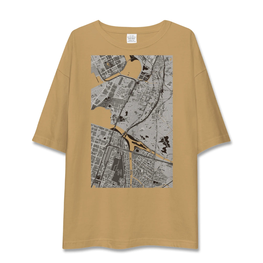 【名島(福岡県)】地図柄ビッグシルエットTシャツ