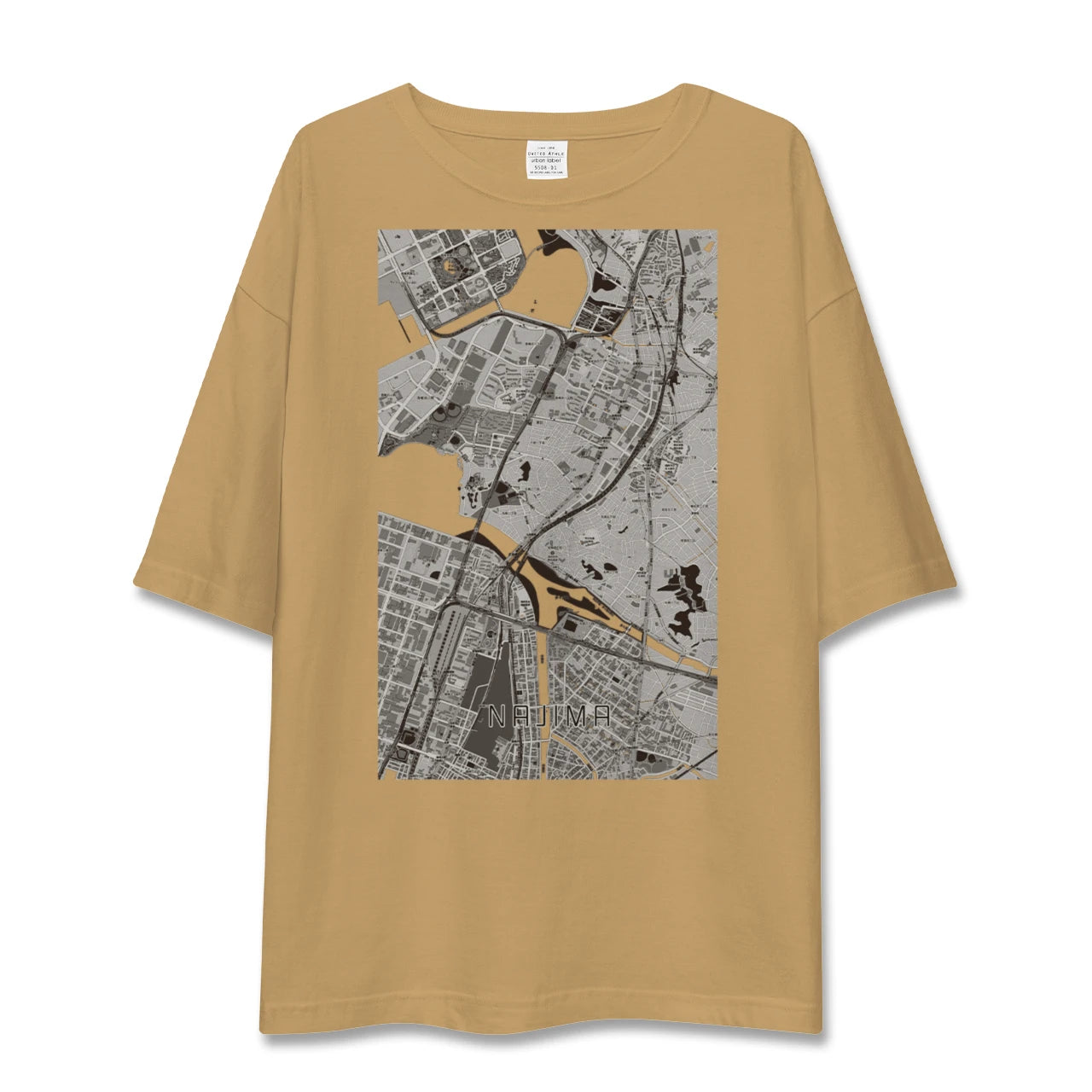 【名島(福岡県)】地図柄ビッグシルエットTシャツ