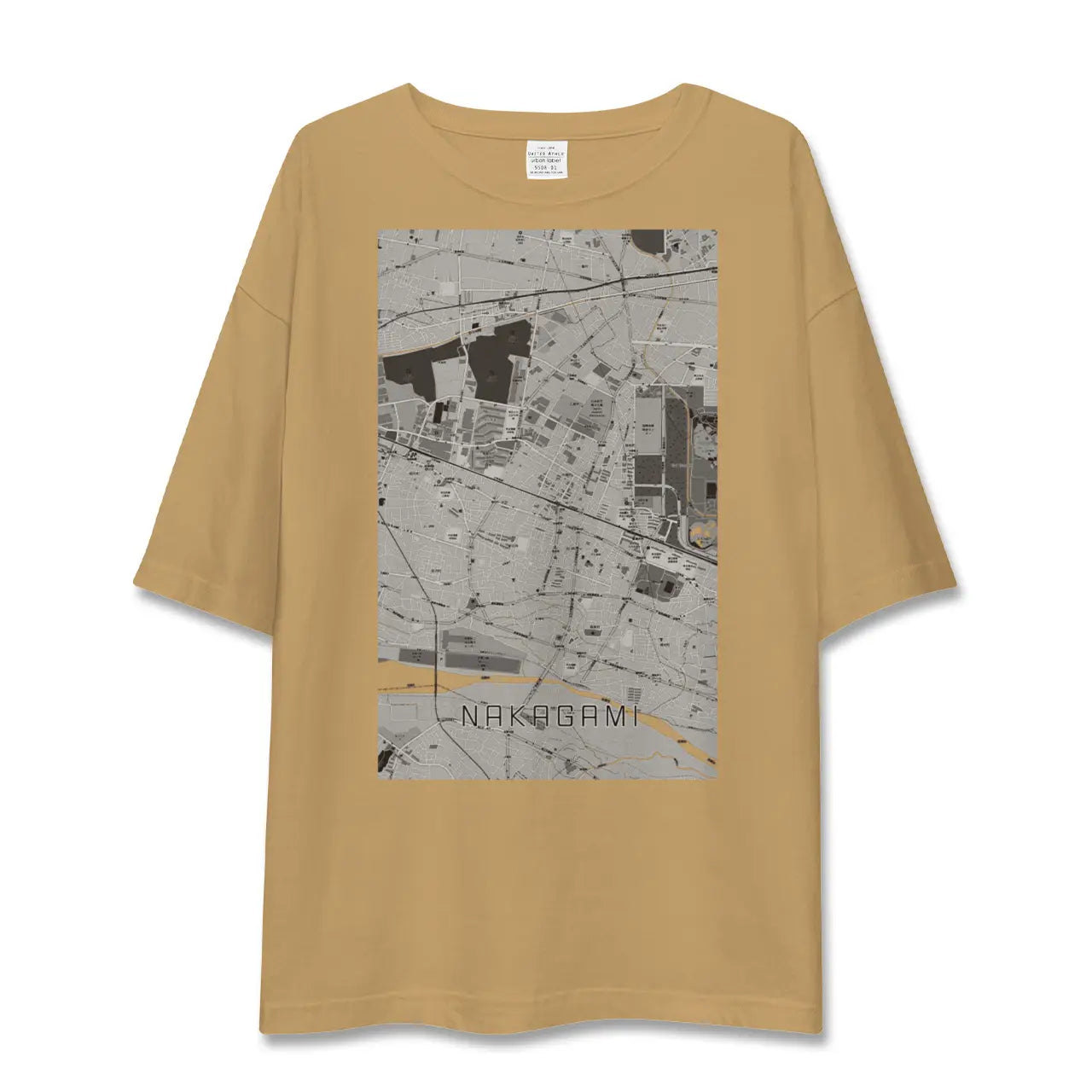 【中神(東京都)】地図柄ビッグシルエットTシャツ