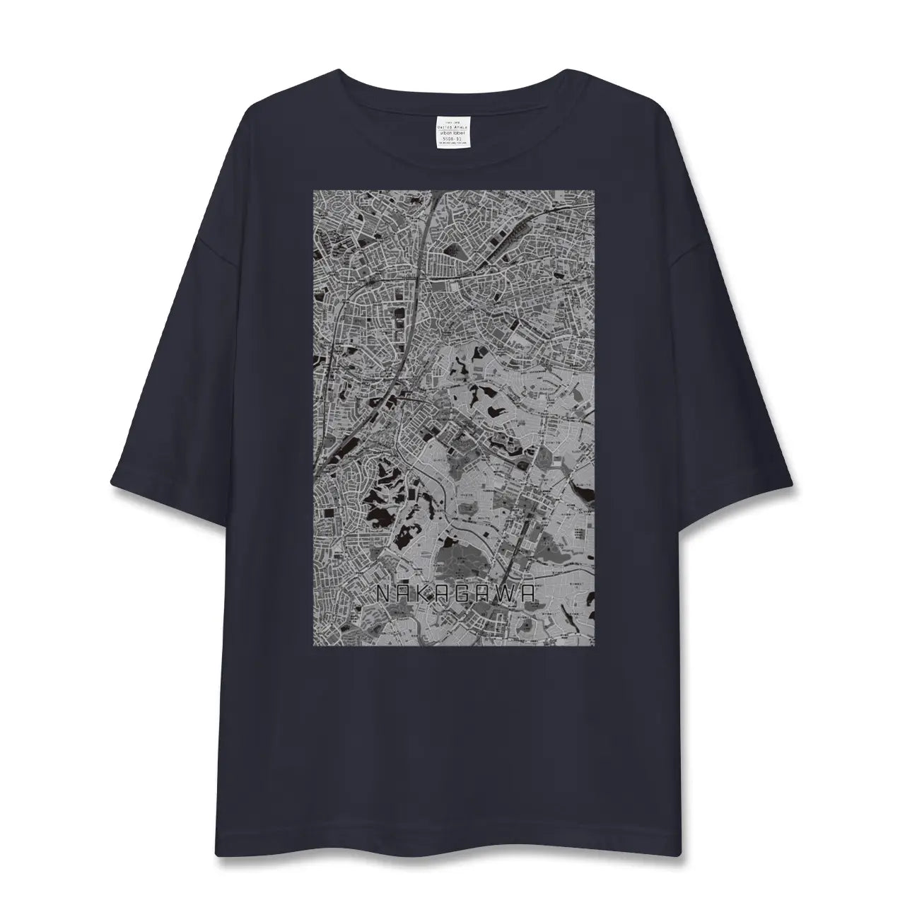 【中川(神奈川県)】地図柄ビッグシルエットTシャツ