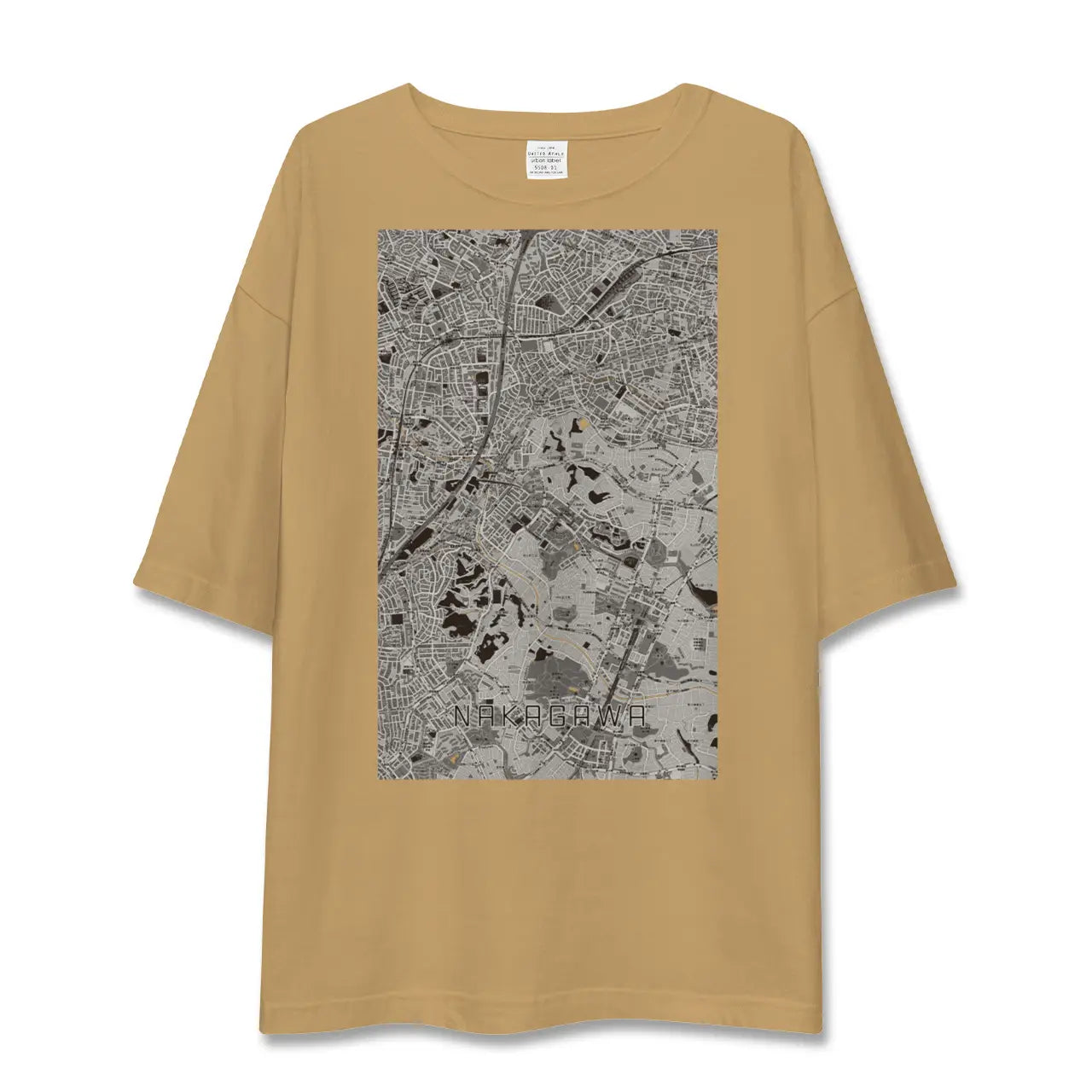【中川(神奈川県)】地図柄ビッグシルエットTシャツ