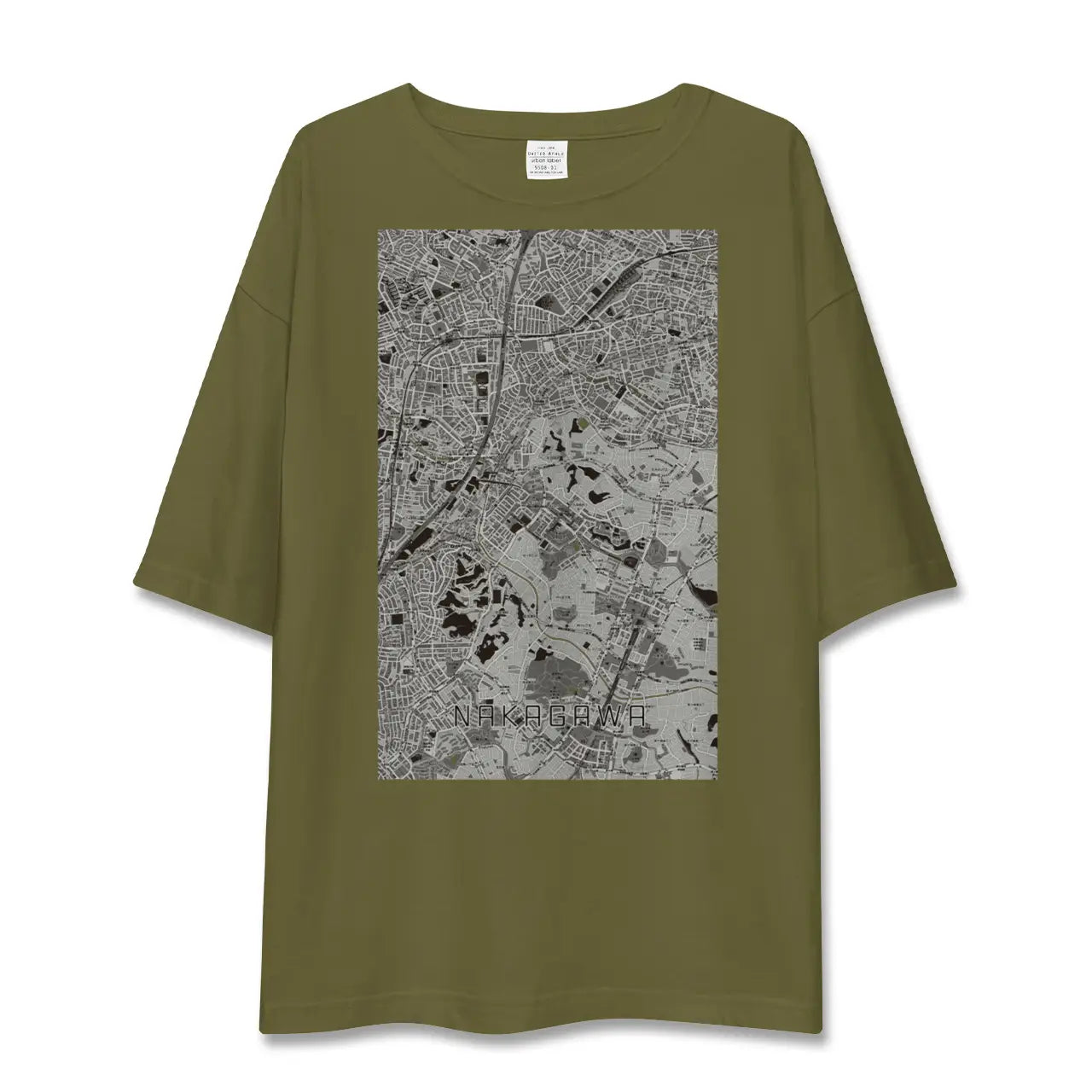 【中川(神奈川県)】地図柄ビッグシルエットTシャツ