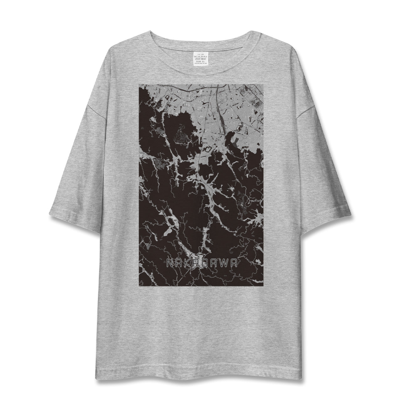 【那珂川(福岡県)】地図柄ビッグシルエットTシャツ
