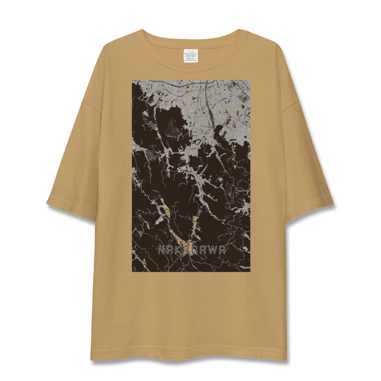 【那珂川(福岡県)】地図柄ビッグシルエットTシャツ