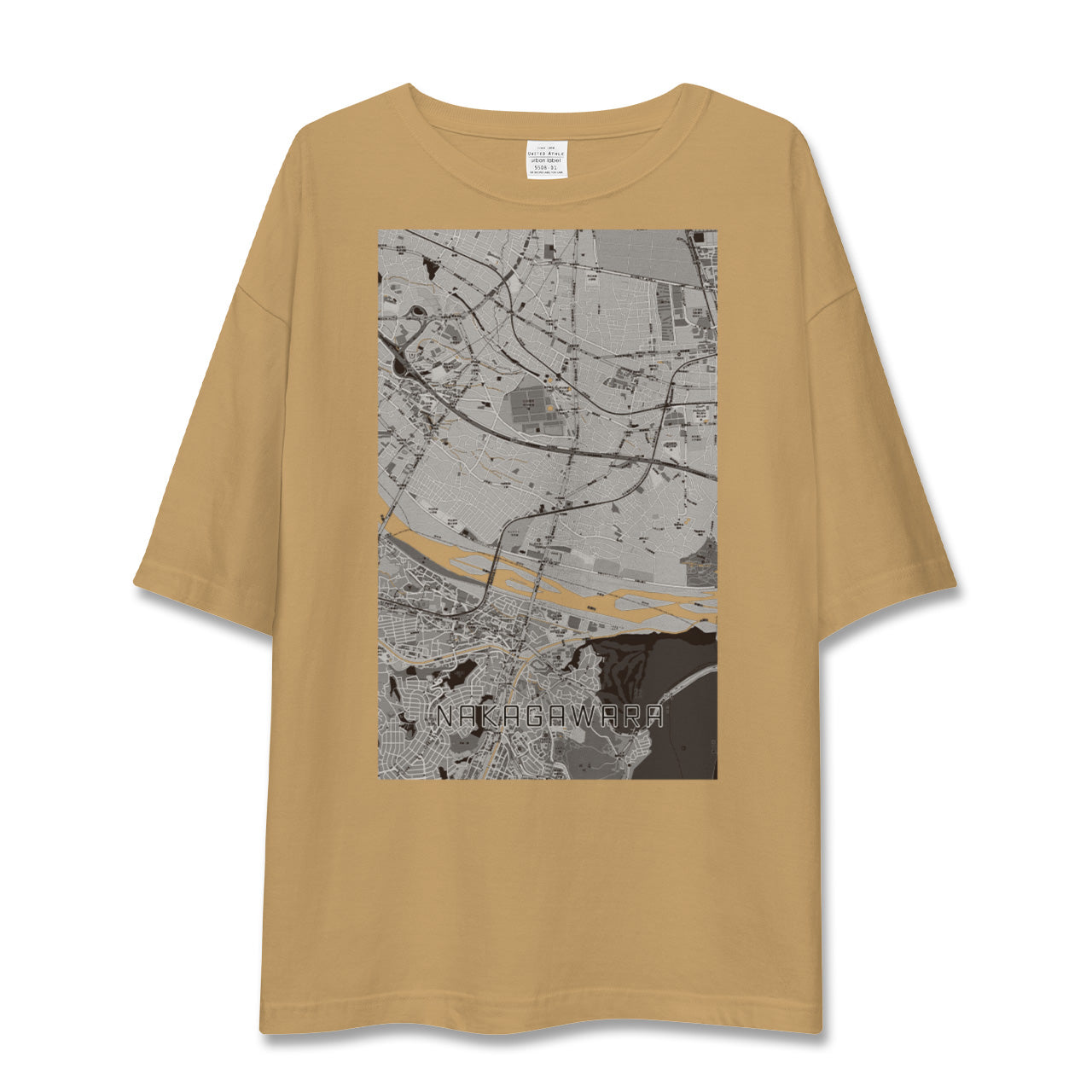 【中河原(東京都)】地図柄ビッグシルエットTシャツ